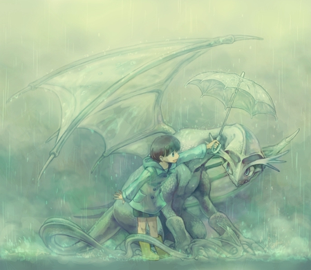 There For You On Any Rainy Day - always, rain, dragon, friendship, care, friend