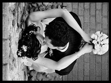 Forever You - kiss, black and white, hug, love, life