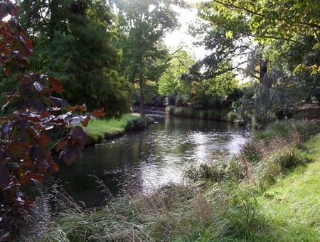 River Bend - river, bend, trees, landscape, forest, sky