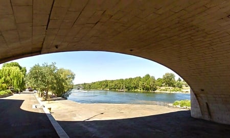 Loire River - sky, trees, france, river, water, bridge