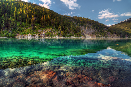 cheer-up. - nature, sky, trees, mountain, clouds, water, clear, rocks