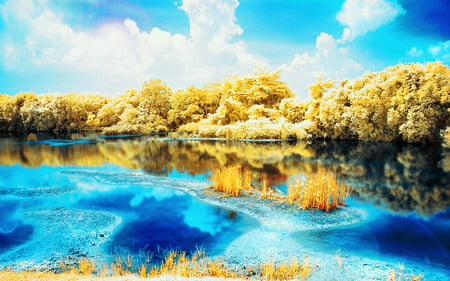 Nature in Blue - nature, scenery, water, blue