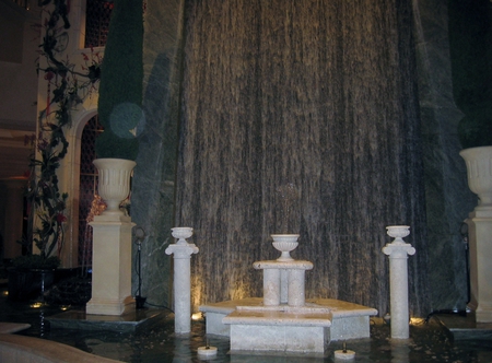 Waterfalls in Vegas  - waterfalls, architecture, green, vegas