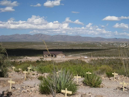 The Arizona Desert as Seen From Boot Hill Cemetary - clouds, arizona, tombstone, desert, cactus, sky