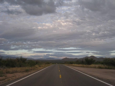 Arizona Desert Road - arizona, sky, clouds, desert, road