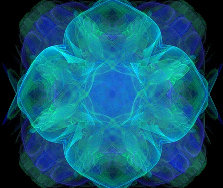 I think it's a flower - fractal, pretty, blue, green, flower