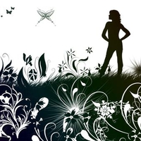 Girl and butterflies