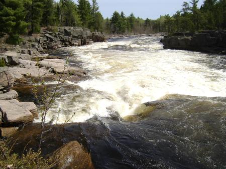 waterfall - rock, river, trees