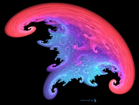 Amazing fractal - beauty, fractal, black, purple, amazing, cool, pink, blue, fantastic