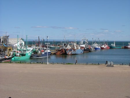 Wharf - water, blue, sky, boat