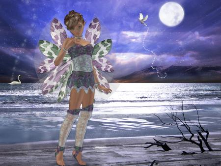 Cute fairy - fairy, fantasy, water