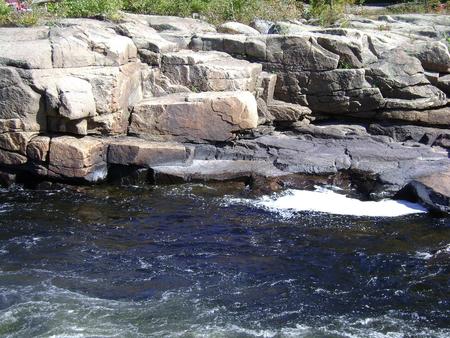 waterfall - rock, daytime, blue, river