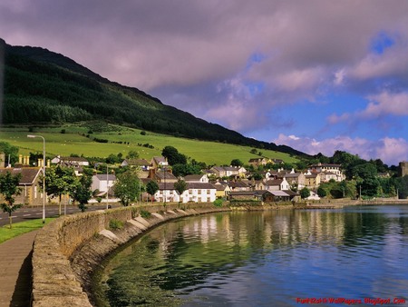 Beautiful Ireland - sky, houses, ireland, wallpaper, mountains, village, beautiful, architecture, new