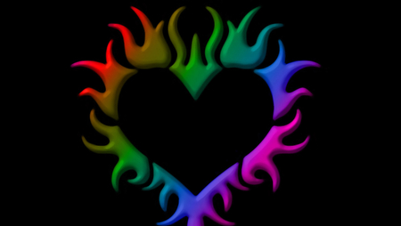 Heart - love, neon, heart, romance, color