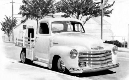 42 pickup - ford, pickup, drawing, 1942