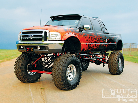 Heavyweight Paperweight! - 2000, flames, lifted, truck