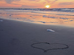 hearts on the beach.