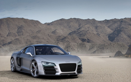 Audi R8 Sport - sport, r8, silver, audi, desert