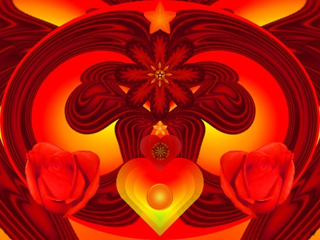 In the Garden of Love - eye candy, collage, 3d, fractal, abstract