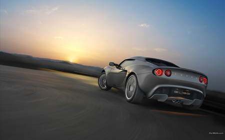 Lotus Elise Sunset - lotus, silver, car, hot, sunset, elise