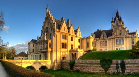 Beautiful Austrian Castle - grafenegg, austria home, pretty, schloss, castle, beautiful, moat, house, grass