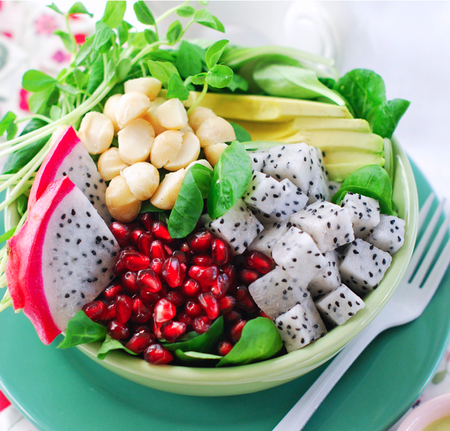 Dessert - Fruit Salad - dragon fruit, salad, pomegranate, food, sweet, dessert, fruit