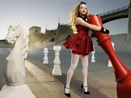 Amanda Seyfried - beautiful, blonde, actress, amanda, stockings, seyfried, model, chess, amanda seyfried, heels