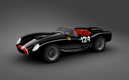 FERRARI 250 TESTA ROSSA 1957 - testa rossa, ferrari 250, car, black, 1957