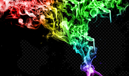 colorful smoke - abstract, yellow, simple, cool, black, colorful, white, smoke, nice