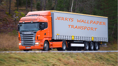 Now You Know Where He Gets Them From - orange, transport, lorry, truck