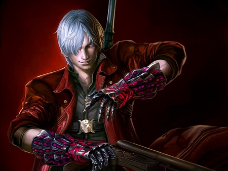 Dante - style, sword, hero, video game, game, gun, devil may cry, fantasy, action, dmc, weapon, adventure, cool, digital art, cg, hair style, devil may cry 4, character, dante, hair, guy