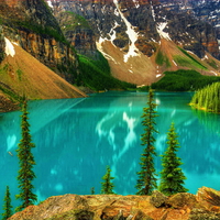 Mirrored emerald lake