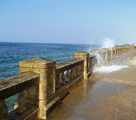 naughty waves - beach, sea, blue, waves