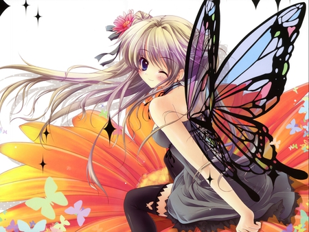 Fairy - wings, magic, cute, fairy, anime, girl