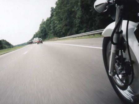 Different View - harley, open road, bike, moving