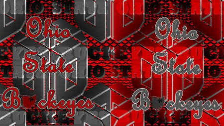 3D BLOCK O's GRAY & RED - 3d block o, basketball, ohio, state, buckeyes, football