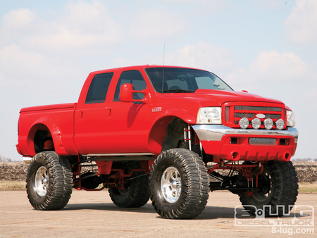 Redzilla - truck, lifted, ford, red