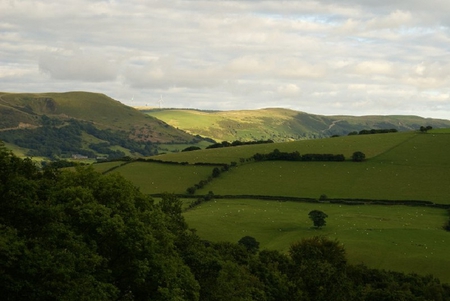 Rolling Hills of Wales - hills, sky, fields, trees