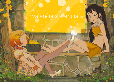 Valencia_x_Arancia - yellow, scene, anime, cute