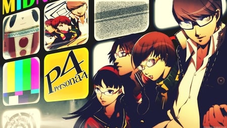 Persona 4 The Animation - persona 4, chie satonaka, yu narukami, amagi yukiko, hanamura yosuke kuma