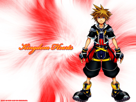 Kingdom Hearts - game, white, kingdom hearts, red, boys