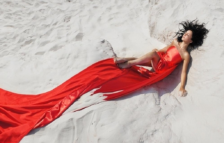 Lady in red - pretty, beauty, model, photo, girl, dress, red dress, nice, photography, lovely, sexy, female