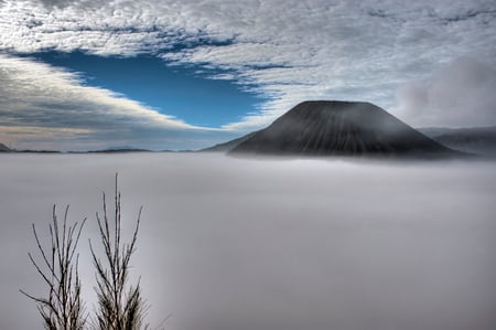 Icy - sky, landscape, image, winter, silent, nature, white, picture, cold, beautiful, clouds, icy