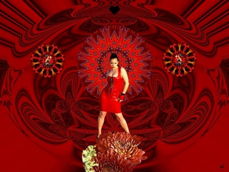 Some Magic in Red - eye candy, collage, 3d, fractal, abstract