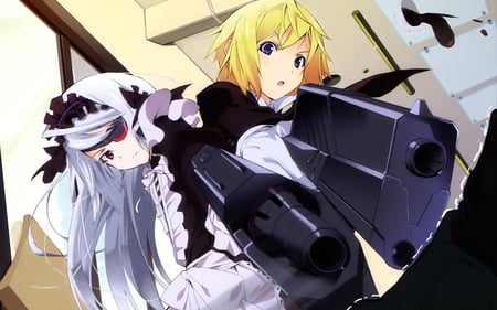 Infinite Stratos - charlotte dunois, guns, laura bodewingns, infinite stratos