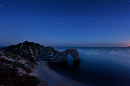 Nearly black blue - water, blue, image, amazing, beautiful, durdle door, beauty, night, wonderful, black, shore, nature, picture, background, other, silent