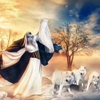 Lady and her White Wolves