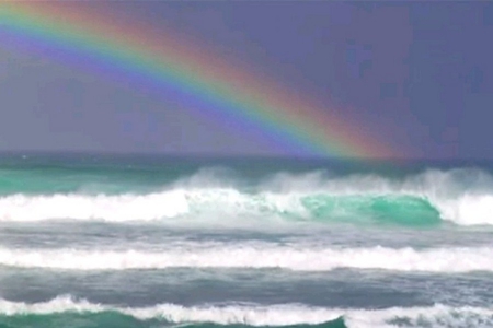 rainbow - tranquil, ocean, rainbow, hope