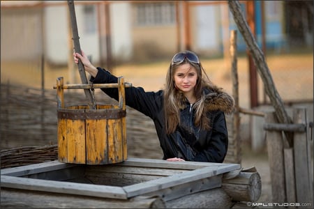 Well Well Well - rope, well, wood, model, jacket