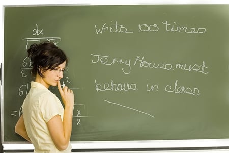 Jerry in Class - class, chalk, blackboard, teacher